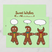 Funny Gingerbrood Men Koekjes gaan Jouw tekst binn Feestdagenkaart (Voorkant / Achterkant)
