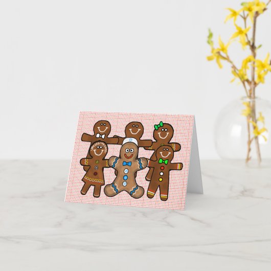 Funny Gingerbrood Men/Women Chrismukkah Kaart (Gele Bloem)