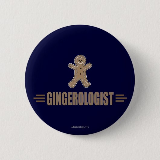 Funny Gingerbrood Ronde Button 5,7 Cm (Voorkant)