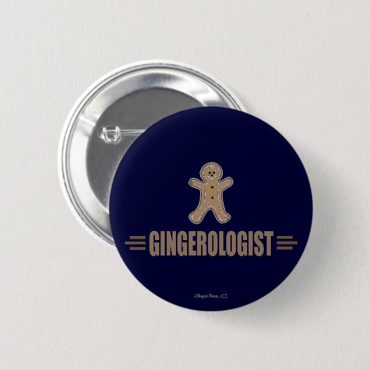 Funny Gingerbrood Ronde Button 5,7 Cm (Voorkant /achterkant)
