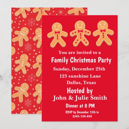 Funny Gingerbrood voor kerstfeest Kaart (Voorkant / Achterkant)