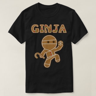 Funny Ginja Gingerbread Ninja Design T-shirt