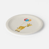 Funny giraf met kleurrijke ballonnen papieren bordje (Gekanteld)