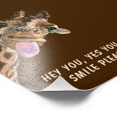 Funny Giraffe Aangepaste tekst Poster Kies kleuren (Hoek)