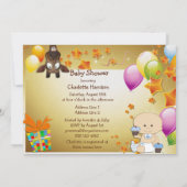 Funny Giraffe, Baby Boy en Cupcakes Baby shower Kaart (Achterkant)