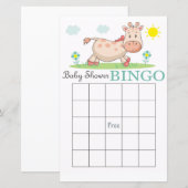 Funny Giraffe baby shower bingo card (Voorkant / Achterkant)