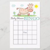 Funny Giraffe baby shower bingo card (Voorkant)