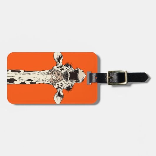Funny Giraffe Bagagelabel (Voorkant horizontaal)