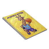 Funny Giraffe Basketball Player Notitieboek (Rechterzijde)