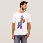 Funny Giraffe Basketball Star T-shirt (Voorkant volledig)