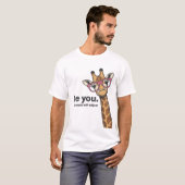 Funny Giraffe Be You Vintage Gravure Shirt Ontwerp (Voorkant volledig)