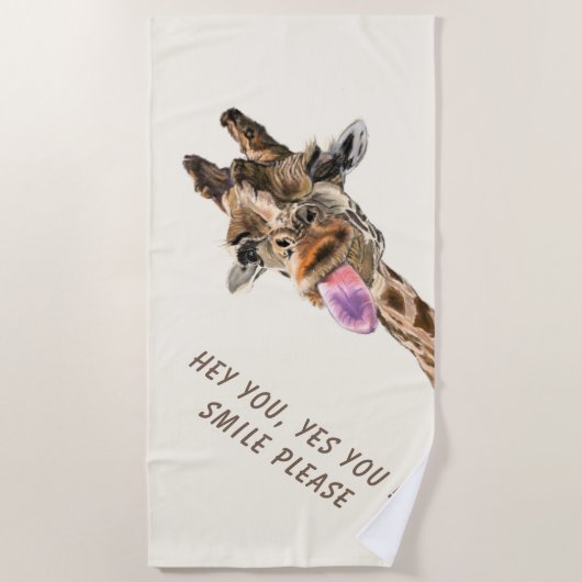 Funny Giraffe Beach Towel Strandlaken (Voorkant)