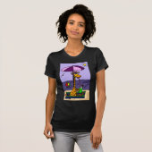 Funny Giraffe bij het strand T-shirt (Voorkant volledig)