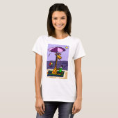 Funny Giraffe bij het strand T-shirt (Voorkant volledig)