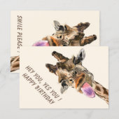 Funny Giraffe Birthday Card (Voorkant / Achterkant)