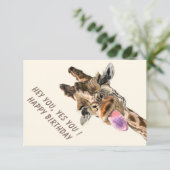 Funny Giraffe Birthday Card (Staand voorkant)