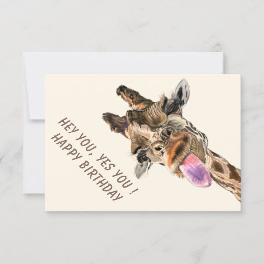 Funny Giraffe Birthday Card (Voorkant)