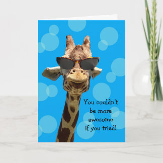 Funny Giraffe Birthday Card Kaart