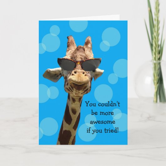 Funny Giraffe Birthday Card Kaart (Voorkant)