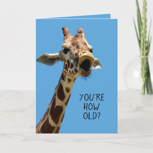 Funny Giraffe Birthday Card Kaart