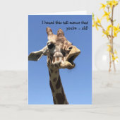 Funny Giraffe Birthday Kaart (Gele Bloem)