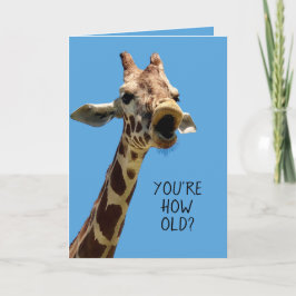 Funny Giraffe Birthday Kaart