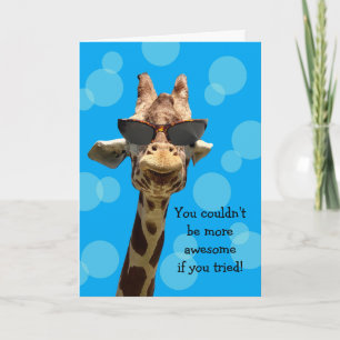 Funny Giraffe Birthday Kaart