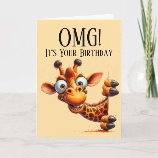 Funny Giraffe Birthday Kaart (Voorkant)