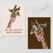 Funny Giraffe Birthday Kaart Notitiekaartje (Voorkant / Achterkant)