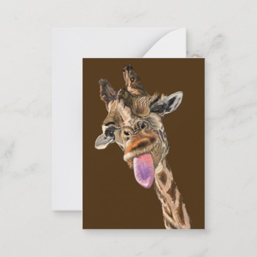 Funny Giraffe Birthday Kaart Notitiekaartje (Achterkant)