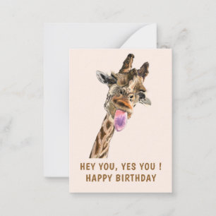 Funny Giraffe Birthday Kaart Notitiekaartje
