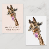 Funny Giraffe Birthday Kaart Notitiekaartje (Voorkant / Achterkant)