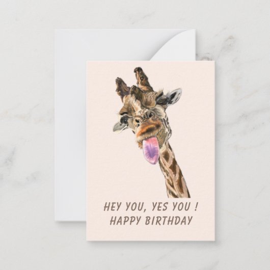 Funny Giraffe Birthday Kaart Notitiekaartje (Voorkant)