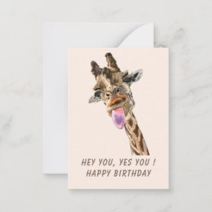 Funny Giraffe Birthday Kaart Notitiekaartje