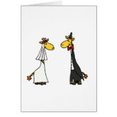 Funny Giraffe Bride en Groom Wedding Cartoon (Voorkant)