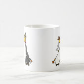 Funny Giraffe Bride en Groom Wedding Cartoon Koffiemok (Center)