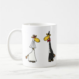 Funny Giraffe Bride en Groom Wedding Cartoon Koffiemok
