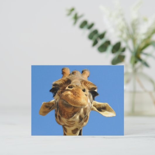 Funny Giraffe Briefkaart (Staand voorkant)