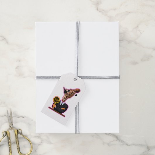 Funny Giraffe Cadeaulabel (Met Touw)