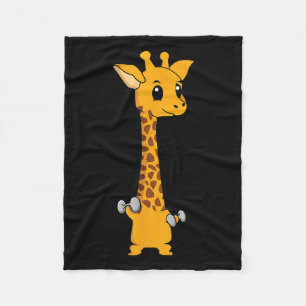 Funny Giraffe Camelopard die Gym Motivatie optilt Fleece Deken