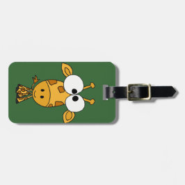 Funny Giraffe Cartoon Bagagelabel