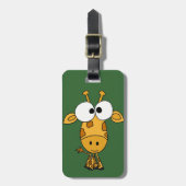 Funny Giraffe Cartoon Bagagelabel (Voorkant verticaal)