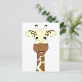 Funny giraffe cartoon kinder briefkaart (Staand voorkant)