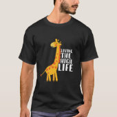 Funny Giraffe Cartoon met een hoog leven T-shirt (Voorkant)