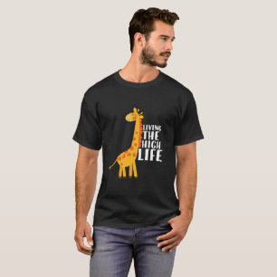 Funny Giraffe Cartoon met een hoog leven T-shirt