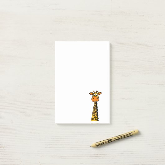 Funny Giraffe Cartoon Post-it® Notes (Op bureau)