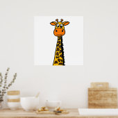 Funny Giraffe Cartoon Poster (Keuken)