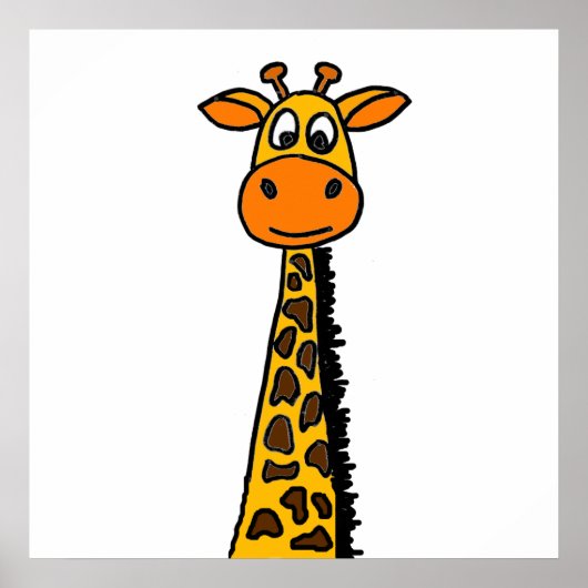 Funny Giraffe Cartoon Poster (Voorkant)