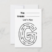 funny Giraffe Coloring Maze Classroom Valentine  Bedankkaart (Achterkant)