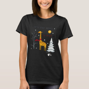 Funny Giraffe De Meest Wondere Tijd Kerstmis T- T-shirt